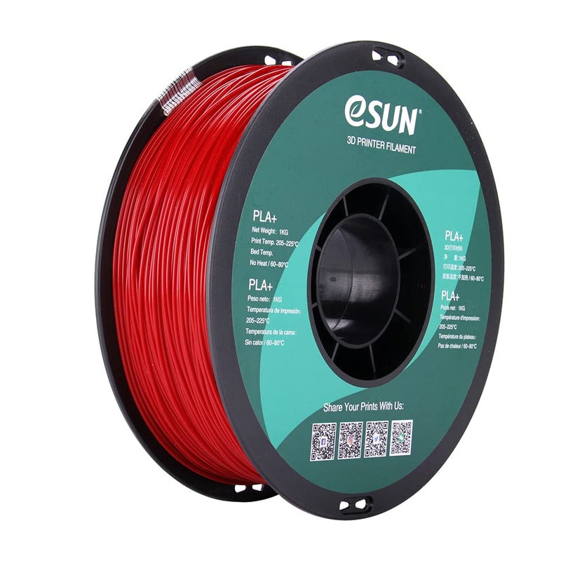 eSUN PLA PRO (PLA+) 3D Printer Filament, Dimensional Accuracy +/- 0.03 mm, 1kg, Plastic Spool, 1.75mm, Fire Engine Red, (Pantone 199C) - Image 1